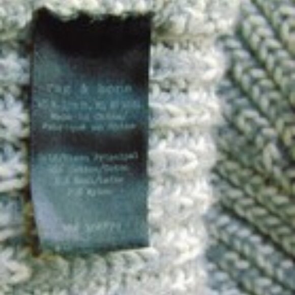 Rag & Bone Gray Marled Cotton Wool V-Neck Chunky Pullover Sweater Sm - Picture 8 of 8